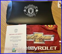 024 Marcus Rashford signed Manchester United Football Shirt +Presentation Case