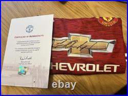 024 Marcus Rashford signed Manchester United Football Shirt +Presentation Case