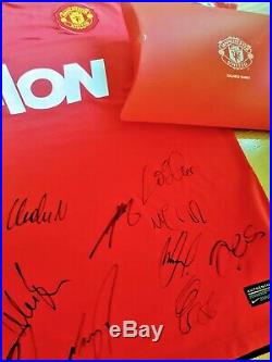 026 Man United Team Signed Football Shirt + COA & red presentation folder