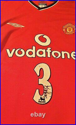 121 Denis Irwin Signed Manchester United Football Shirt Season 2001-2002