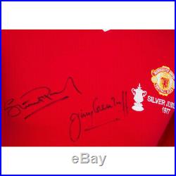 1977 FA Cup Final Manchester United Shirt Hand Signed by Pearson & Greenhoff