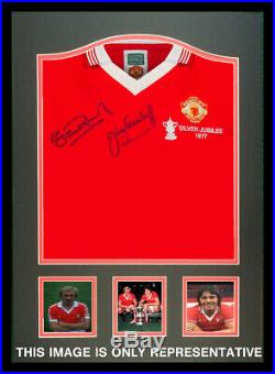 1977 FA Cup Final Manchester United shirt signed by scorers Pearson & Greenhoff