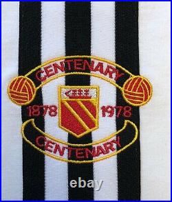 1978 Manchester United Away Centenary Signed Shirt Gordon Merlin Hill