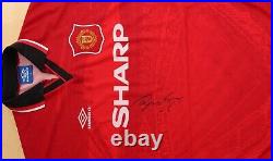 1995-96 Official Double Winners Manchester United Home Shirt Signed Ryan Giggs