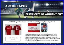 1995-96 Original Manchester United Home Shirt Signed by Ryan Giggs No. 11 RARE