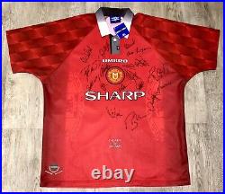 1996-1998 Manchester United Squad Signed Shirt Inc. Ferguson & Beckham with COA