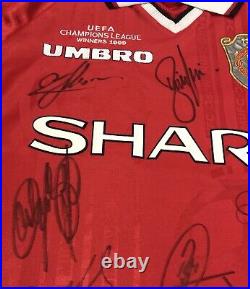 1998- 1999 Manchester United Treble Winners Squad Signed Shirt with COA