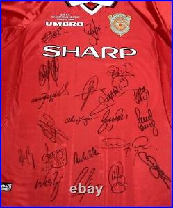 1998- 1999 Manchester United Treble Winners Squad Signed Shirt with COA 1998- 1999 Manchester United Treble Winners Squad Signed Shirt with COA