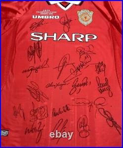 1998- 1999 Manchester United Treble Winners Squad Signed Shirt with COA