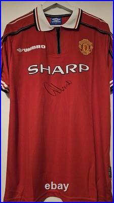 1999 Manchester United Shirt Hand Signed By Gary Neville