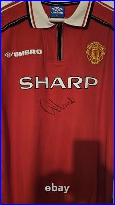 1999 Manchester United Shirt Hand Signed By Gary Neville
