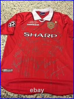 1999 Manchester United Uefa Champions Signed Shirt/jersey + Coa