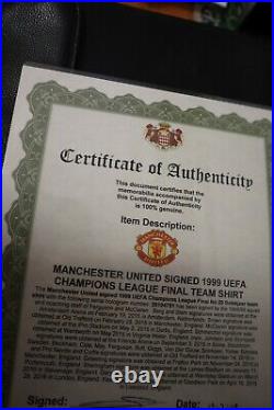 1999 Manchester United Uefa Champions Signed Shirt/jersey + Coa