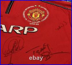 1999 Treble Winners Embroidered MUFC Issued Manchester United Squad Signed Shirt