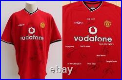 2000-01 Manchester United Champions Home Shirt Multi Signed inc. Ferguson + COA 2000-01 Manchester United Champions Home Shirt Multi Signed inc. Ferguson + COA