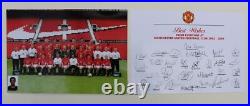 2002-03 Official Manchester United Champions Pennant Multi Signed inc. Beckham