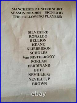 2003/2004 Manchester United Signed & Framed Shirt 13 Players COA Ronaldo