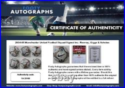 2004-05 Manchester United Football Squad Signed inc. Rooney, Giggs & Scholes COA 2004-05 Manchester United Football Squad Signed inc. Rooney, Giggs & Scholes COA