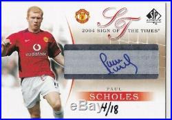 2004 UPPER DECK UD Paul Scholes SIGN OF THE TIMES GOLD Auto 04/18 SPA MANCHESTER