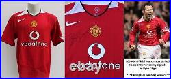2005-06 Official Manchester United Home Shirt Signed by Ryan Giggs + COA (21951)