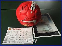 2007-08 Manchester United Football Signed 14 Champions League COA Man Utd Ball