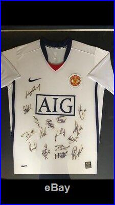 2008 Manchester United Player Signed Championship Framed Shirt With Certificate