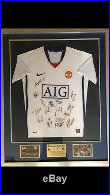 2008 Manchester United Player Signed Championship Framed Shirt With Certificate