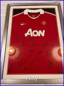 2010/11 Squad Signed Manchester United Shirt Framed With COA