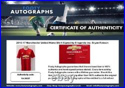 2016-17 Manchester United Home Shirt Signed by 5 legends inc. Robson + COA & Map