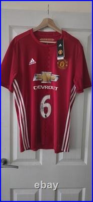 2016-17 Manchester United Home Shirt Signed by Paul Pogba RARE