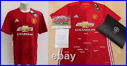 2016-17 Manchester United Home Shirt Squad Signed inc. Ibrahimovic Official COA