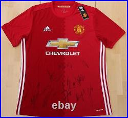 2016-17 Manchester United Home Shirt Squad Signed inc. Ibrahimovic Official COA