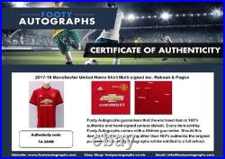 2017-18 Manchester United Home Shirt Multi signed inc. Robson & Pogba COA & Map 2017-18 Manchester United Home Shirt Multi signed inc. Robson & Pogba COA & Map
