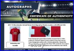 2017-18 Manchester United Home Shirt Signed by Romelu Lukaku with Official COA