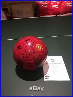 2018/19 Manchester United Football Signed by 14 Pogba Fred Mata COA Man Utd Ball