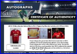 2018-19 Manchester United Home Shirt Signed by Romelu Lukaku with Official COA