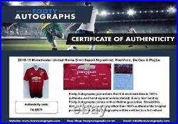 2018-19 Manchester United Home Shirt Squad Signed inc. Rashford, De Gea & Pogba
