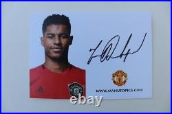 2019-20 Marcus Rashford Signed Manchester United Club Card VERY RARE (28692)