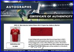 2020-21 Manchester United Home Shirt Signed by Anthony Martial with COA (24504)