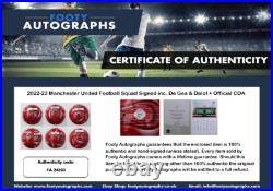 2022-23 Manchester United Football Squad Signed inc. De Gea & Dalot Official COA 2022-23 Manchester United Football Squad Signed inc. De Gea & Dalot Official COA