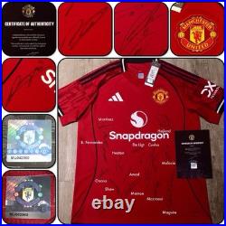 2025/2026 MUFC Numbered MU042360 COA Manchester United Squad Signed Shirt