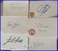 25x SIGNED Manchester United FC Vintage Autograph Cards with COA