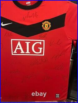 2 x Squad Signed Manchester United Shirts 2008-2009/10