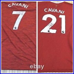 2x Signed Replica Edison Cavani Manchester United Shirts
