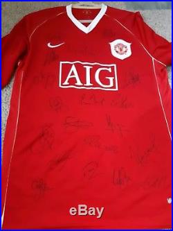 AIG Nike Manchester United 2006/2007 Fully Signed Home Shirt