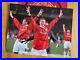 ALEX FERGUSON and TEDDY SHERINGHAM SIGNED MANCHESTER UNITED TREBLE PICTURE