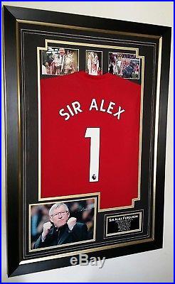 ALEX FERGUSON of Manchester United Signed Photo and Shirt Autographed Display