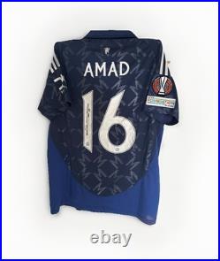 AMAD DIALLO Signed 24/25 Away Manchester United Europa League Shirt With COA