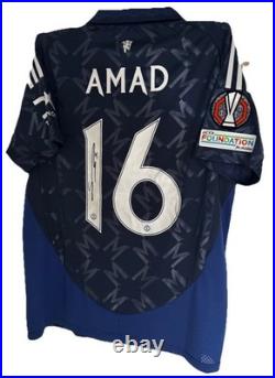 AMAD DIALLO Signed 24/25 Away Manchester United Europa League Shirt With COA