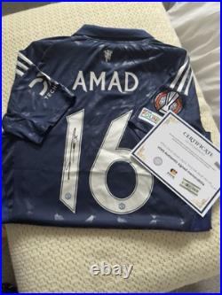AMAD DIALLO Signed 24/25 Away Manchester United Europa League Shirt With COA